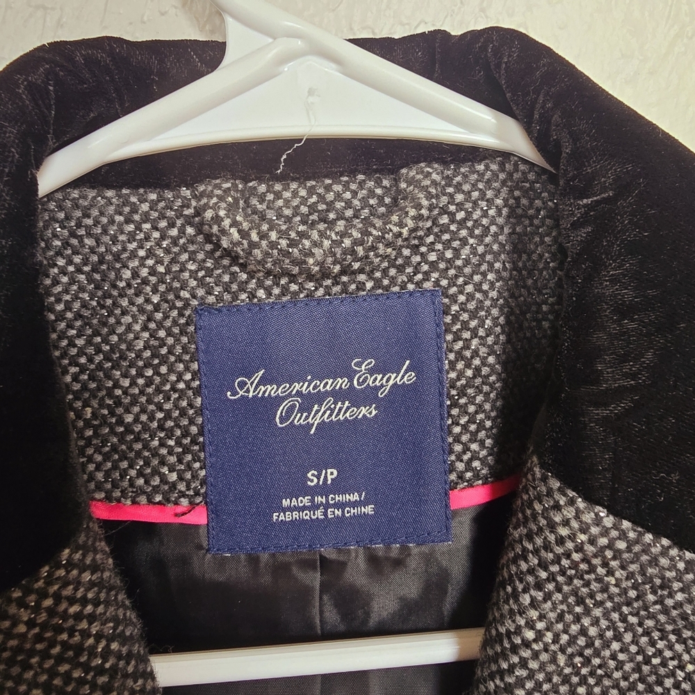 American Eagle Outfitters Black and Gray Women's Coat